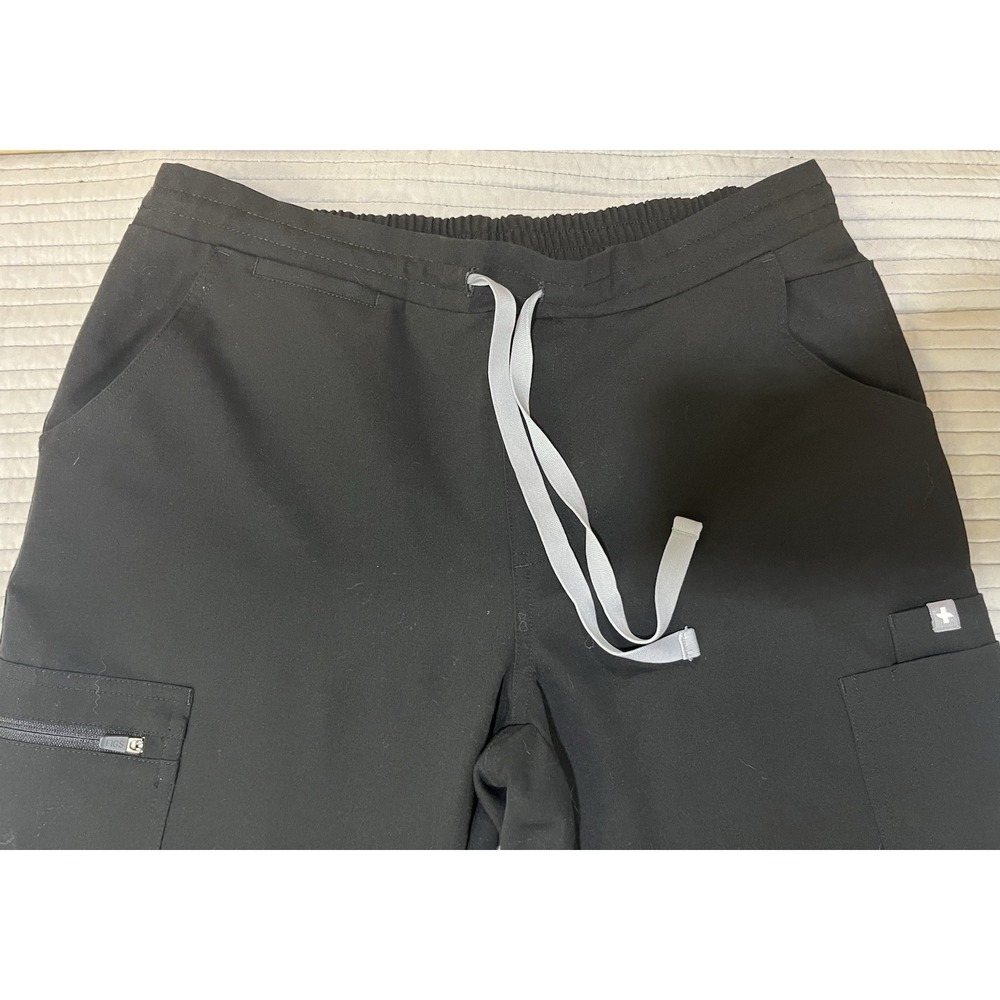 FIGS Technical Collection Black Zip Pocket Scrub Pants Womens Size Small - Picture 2 of 9